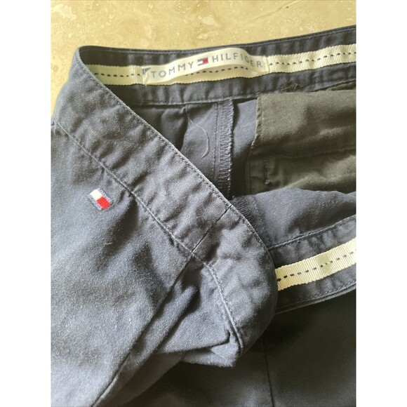 🌸 Tommy Hilfiger Navy Capris with Floral Hem Detail – Approx. Size 6 - Picture 11 of 11